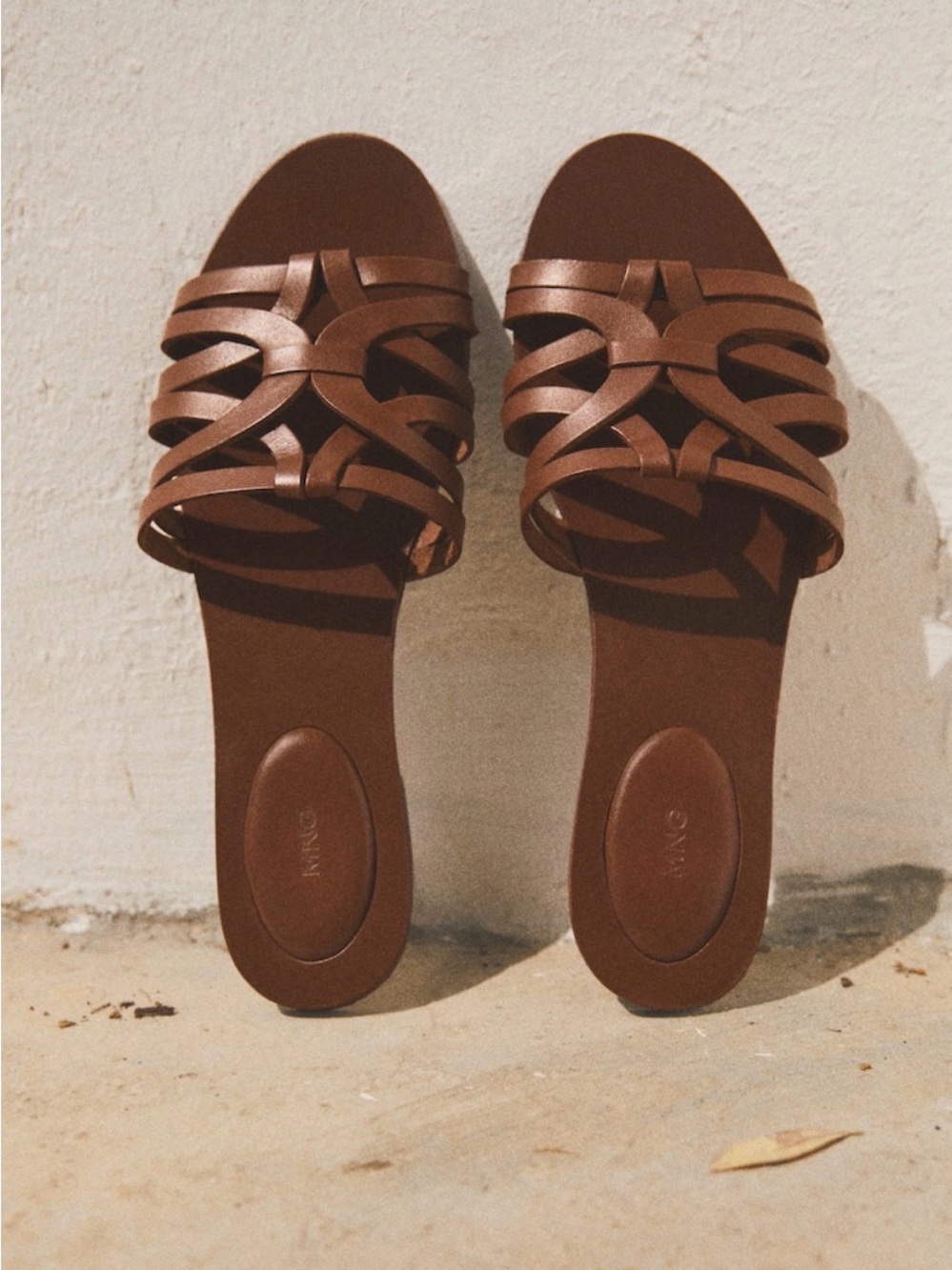 Mango Leather Straps Sandals